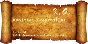 Kanizsai Oresztész névjegykártya